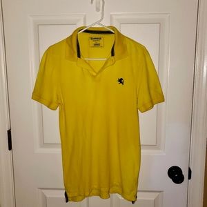 Express Men's Size Small Yellow Fitted Pique Polo